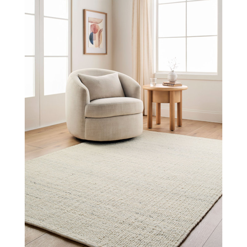 Tapis fait à la main Bern, Ivoire / gris clair / crème, Rectangle 9 pi x 12 pi