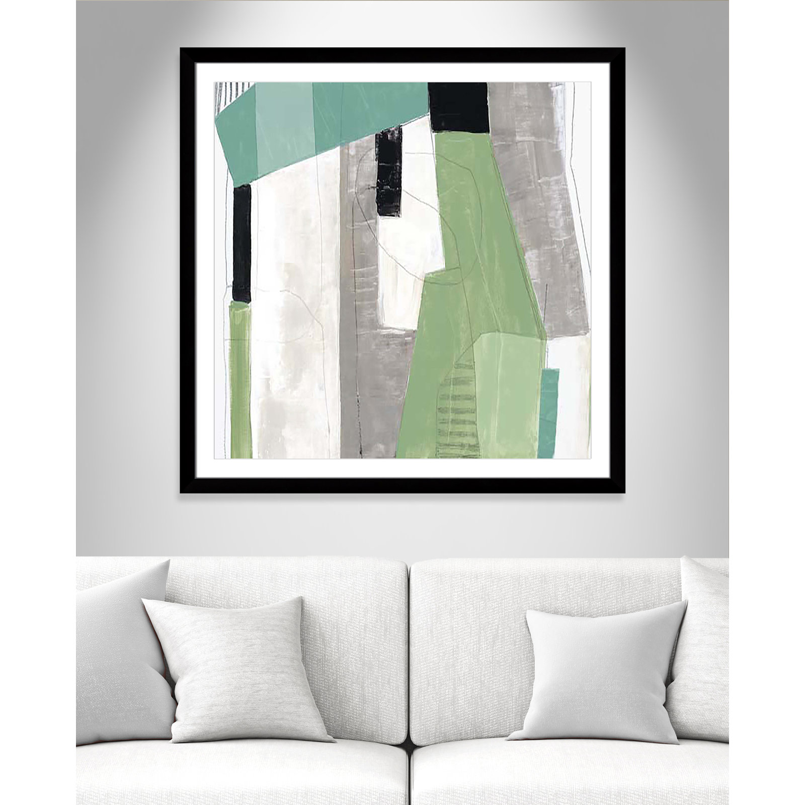 Evergreen Essence I by Tom Reeves, 42.5" H x 42.5" W x 1.25" D, Black Cube Framed