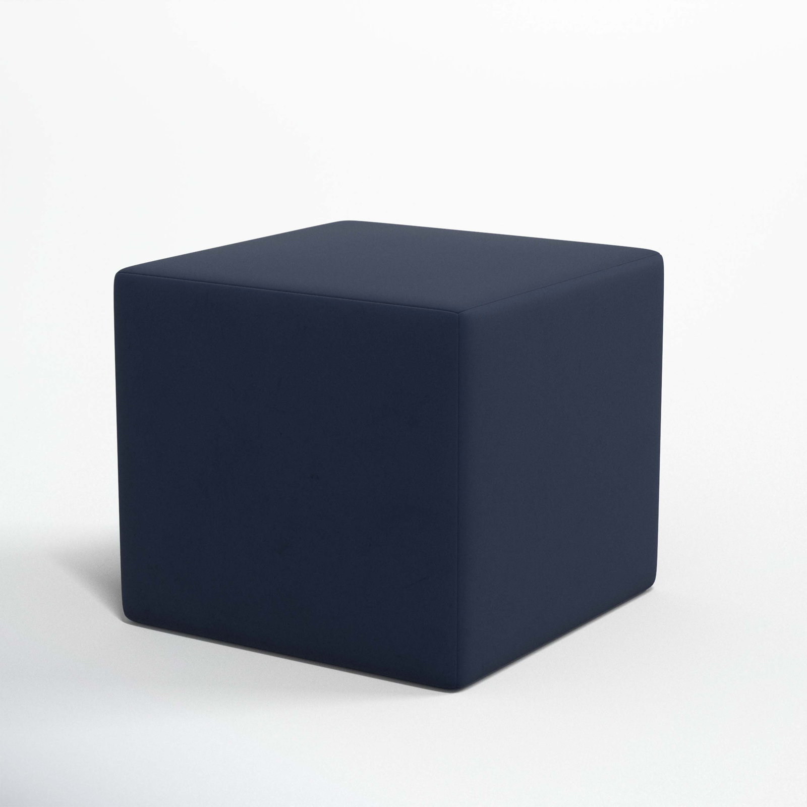 Samet 21'' Square Cube Ottoman , Classic Ink Performance Velvet