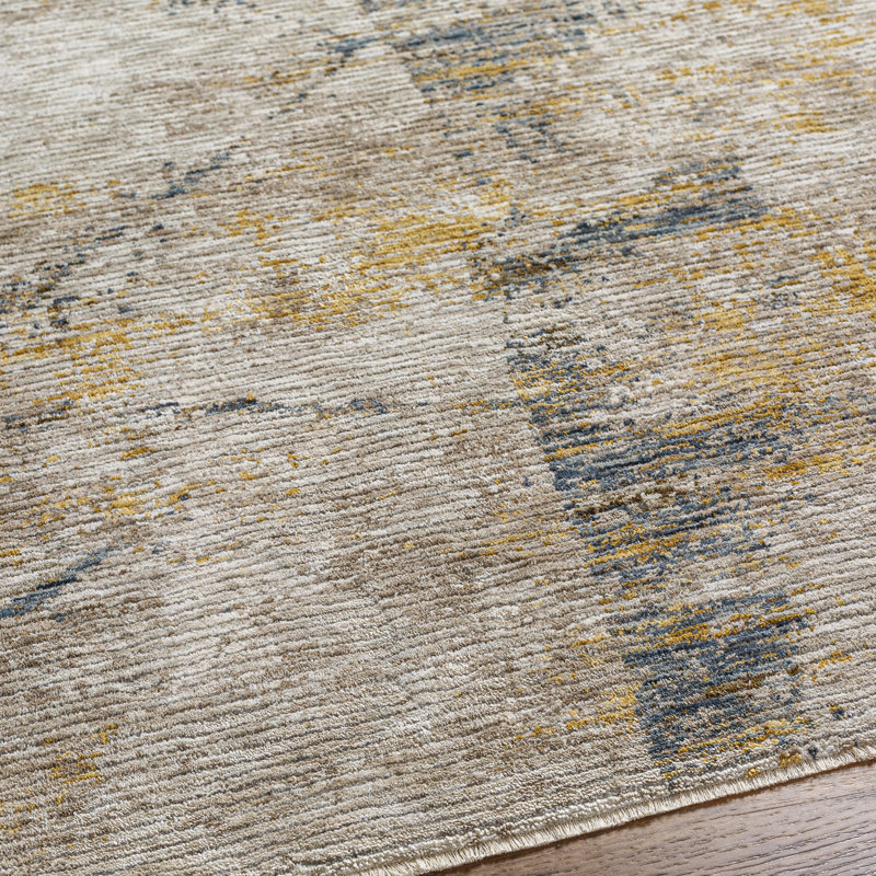 Abstract Machine Woven Polyester Area Rug in Gray, Rectangle 10' x 14'