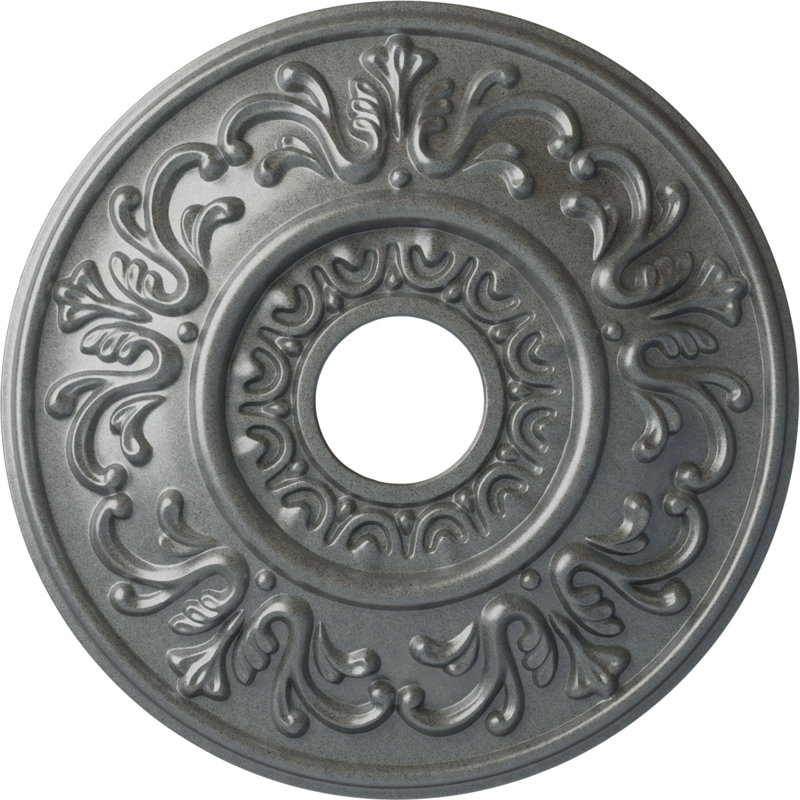 Endurathane Raymond Ceiling Medallion, 18"OD x 1 1/4"P (Fits Canopies up to 5 3/8"), Hand-Painted Castle Stone Crackle Finish