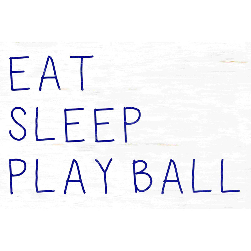 «Play Ball», art textuel sur toile tendue, H 8 po x l 12 po