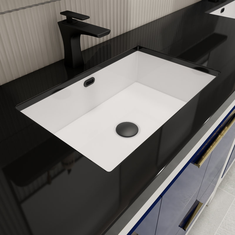 Brayla 84" Double Bathroom Vanity Set, High Gloss Night Blue