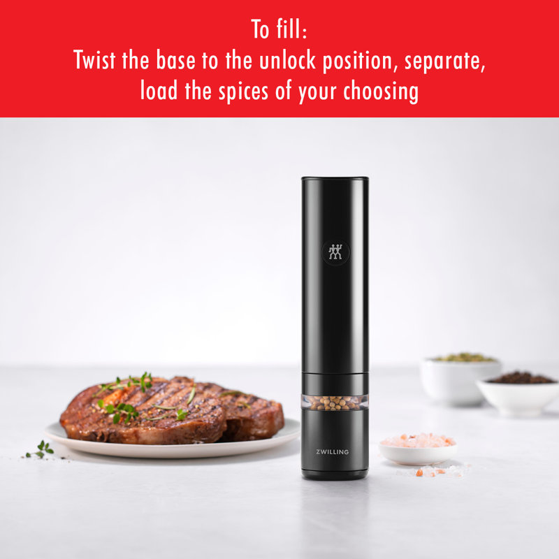 ZWILLING Enfinigy Electric Salt/Pepper Mill, Black Matte