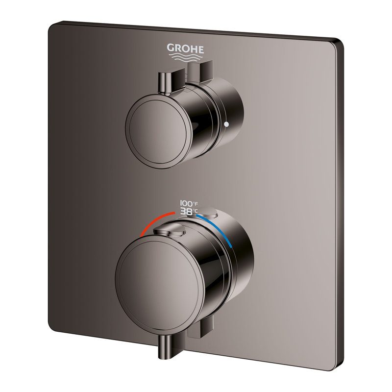 Grohtherm® Dual Function 2-Handle Thermostatic Trim, Hard Graphite