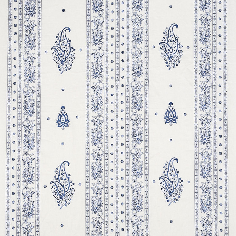 Jaipur Linen Embroidery Fabric, Blue
