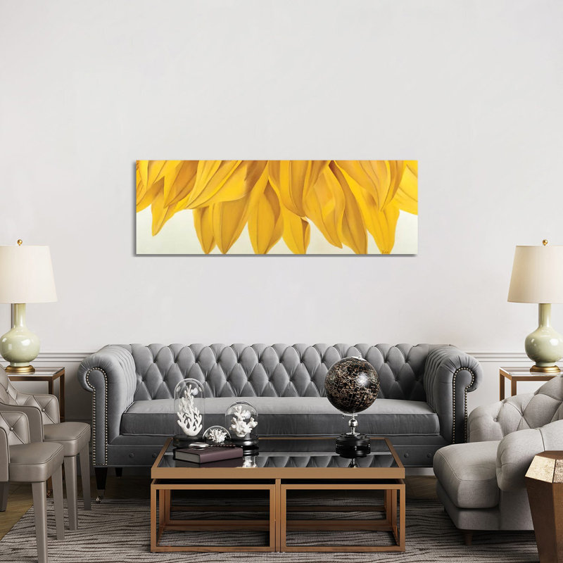 Sunny Yellow 1 Piece Wrapped Canvas Panoramic Painting, 152.4 cm H x 50.8 cm W x 1.91 cm D