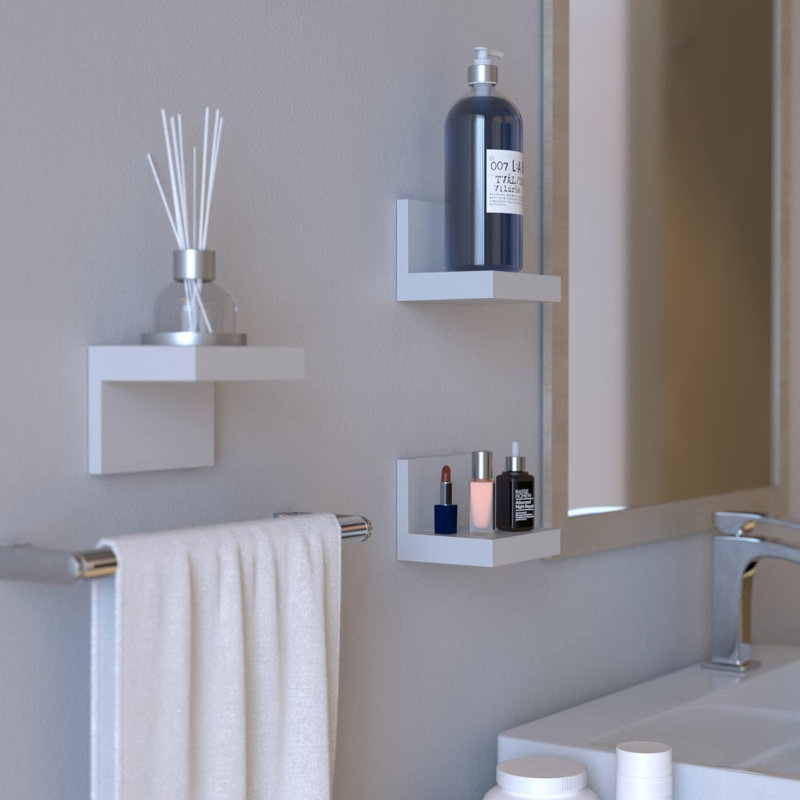 Ensemble de 9 petites tablettes murales flottantes pour salle de bain