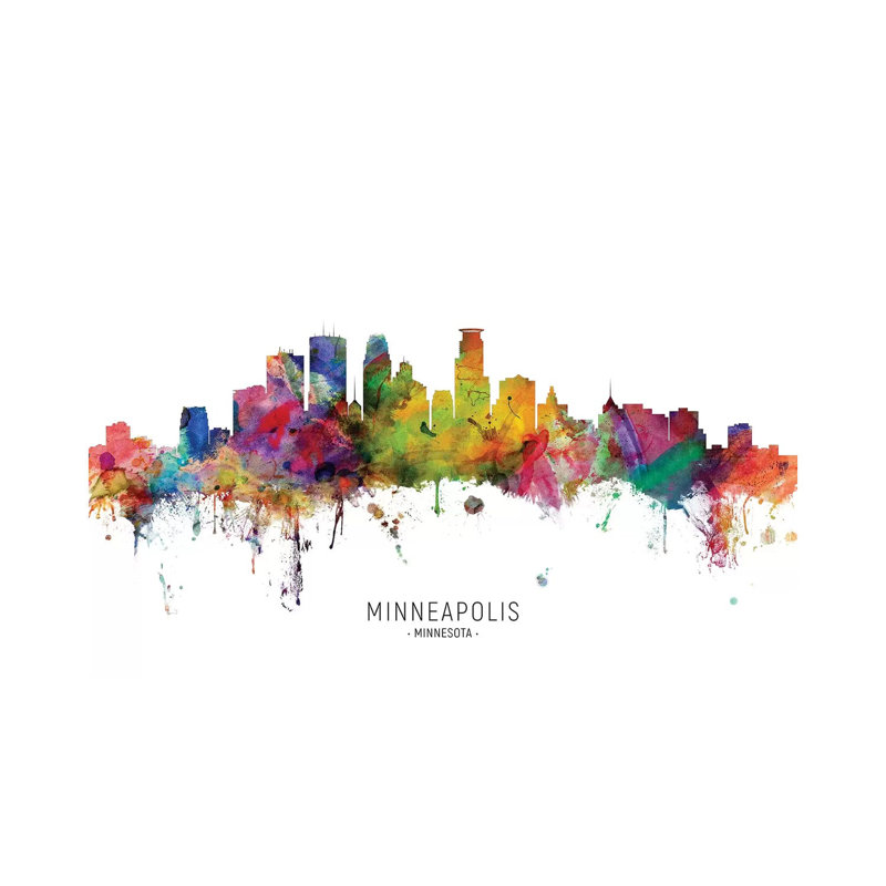 Minneapolis Minnesota Skyline by Michael Tompsett - Wrapped Canvas Print, 20.32 cm H x 30.48 cm W