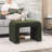 24 Inches Upholstered Waterfall Ottoman Footstool-780777897