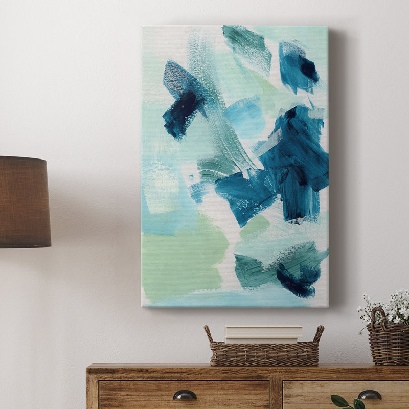 Teal Composition II -Custom Wrapped Gallery Cavas