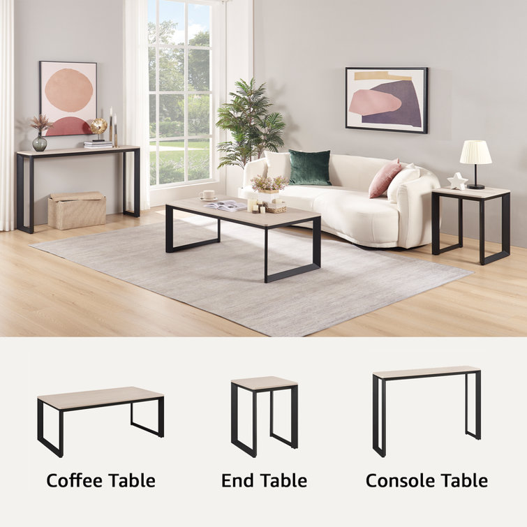 47'' Entryway Console Table, Narrow Sofa Table with Triangular Pipe Design