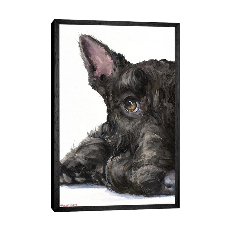 Scottish Terrier by George Dyachenko - Wrapped Canvas Painting, 101.6 cm H x 66.04 cm W, Black Framed