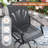 6-Person Patio Dining Set with 53" Round Metal Dining Table and 6 Swivel PVC-coated polyester Chairs-114543626