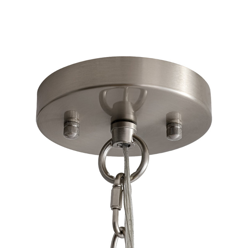 Luminaire suspendu en verre ondulé 1 lumière, Nickel