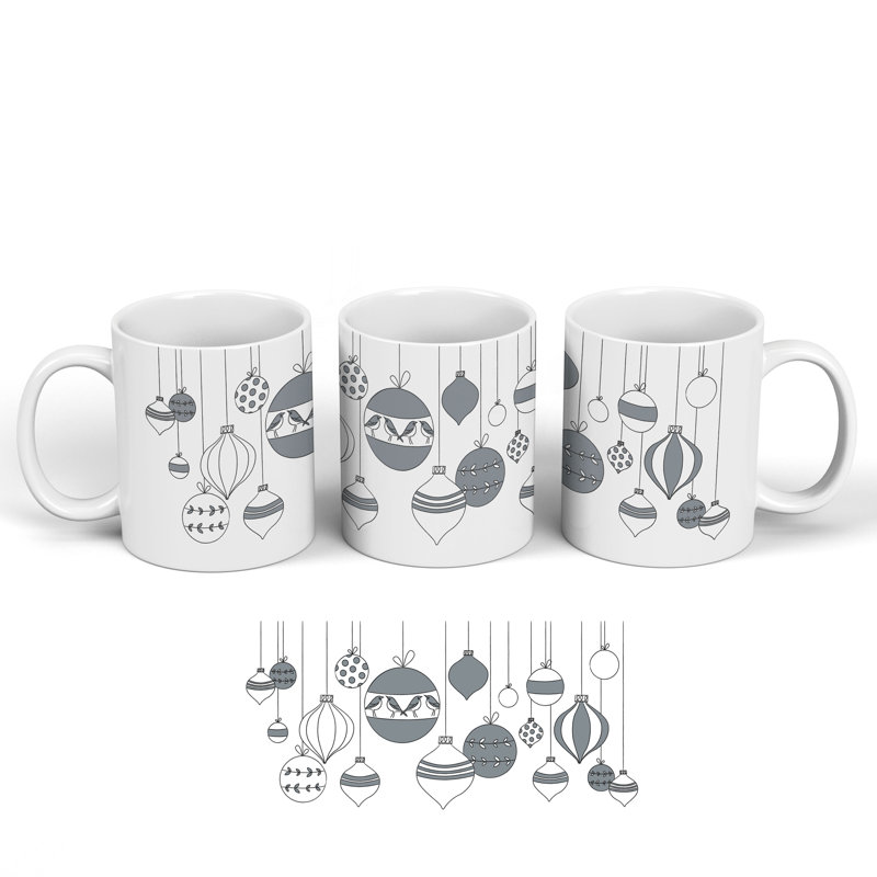 Bauble Line Illustrations Monochrome Ceramic Classic Mug