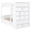 Lit simple superposé au-dessus, blanc avec espace de tiroir supplémentaire et armoire - Maximiser la fonction de la chambre à coucher-458983395