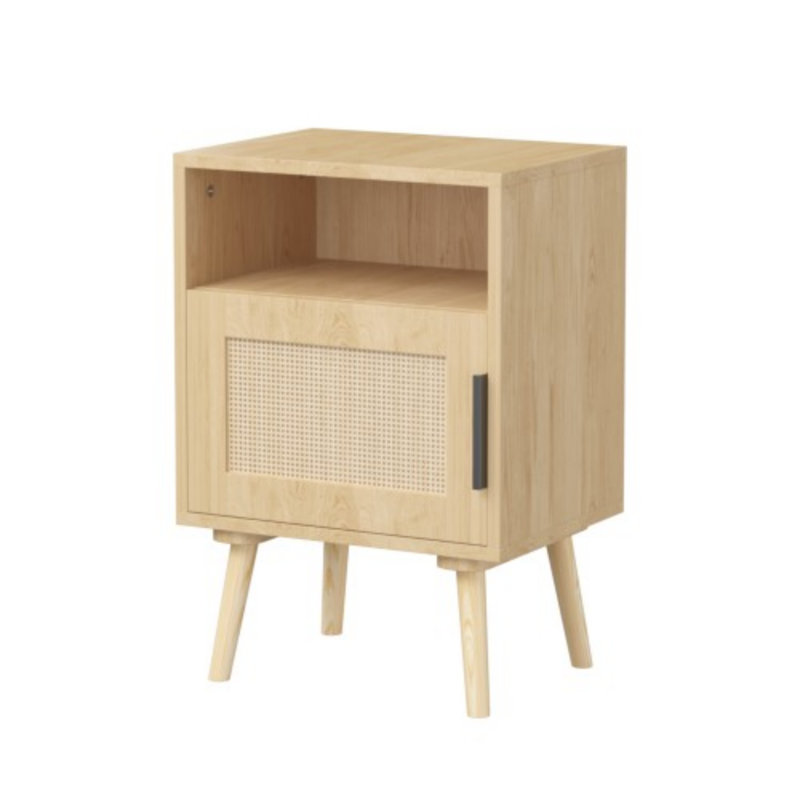 Table de chevet en rotin, table de bout décorative pour chambre à coucher, dortoir et petits espaces