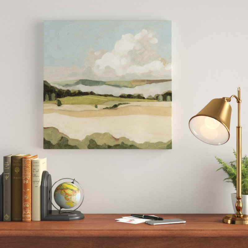 «Cumulus Landscape II» par Emma Scarvey, impression de paysage nuageux, H 36 po x l 36 po, Black