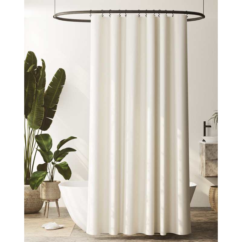Doublure de rideau de douche en coton recyclé Jarmon, H 84 po x l 70 po, Ivoire