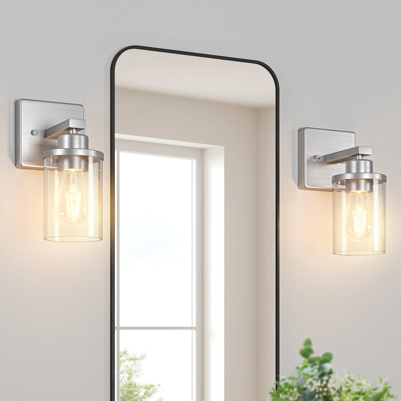 Dimmable Armed Sconces Wall Sconces with Glass Shade