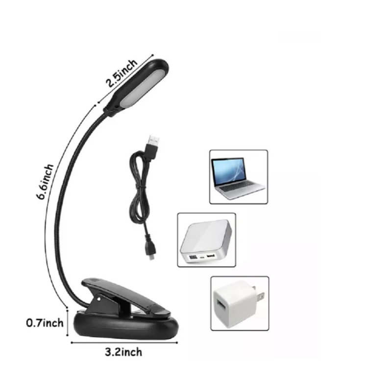  Led Reading Book Light With Flexible Clip Rechargeable Lamps For Reader