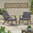 Set Of 2 Outdoor Wood Club Chairs With Cushions, Outdoor Patio Chair For Backyard, Porch, Balcony