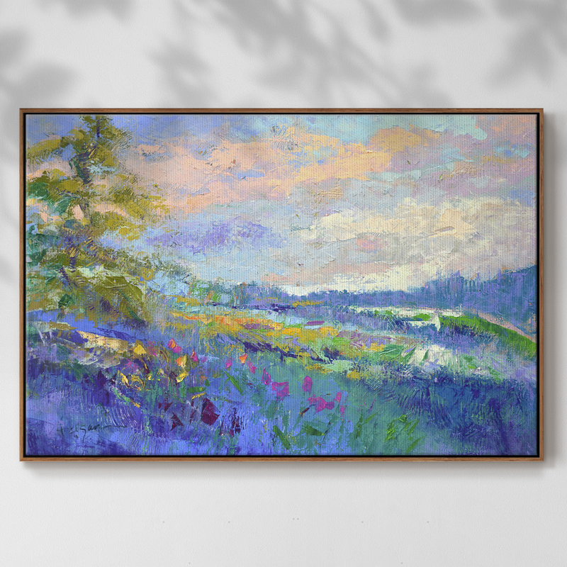 «On a Happy Day», reproduction d'art sur toile, H 27 po x l 41 po x P 2 po, Noyer