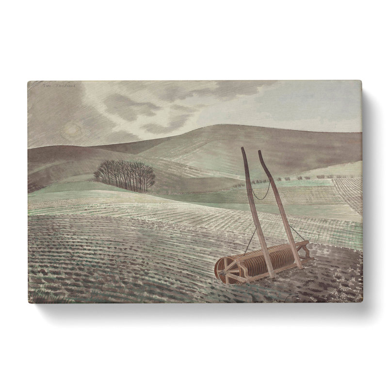 Downs In Winter by Eric Ravilious - Wrapped Canvas Painting, 50cm H x 76cm W x 3cm D