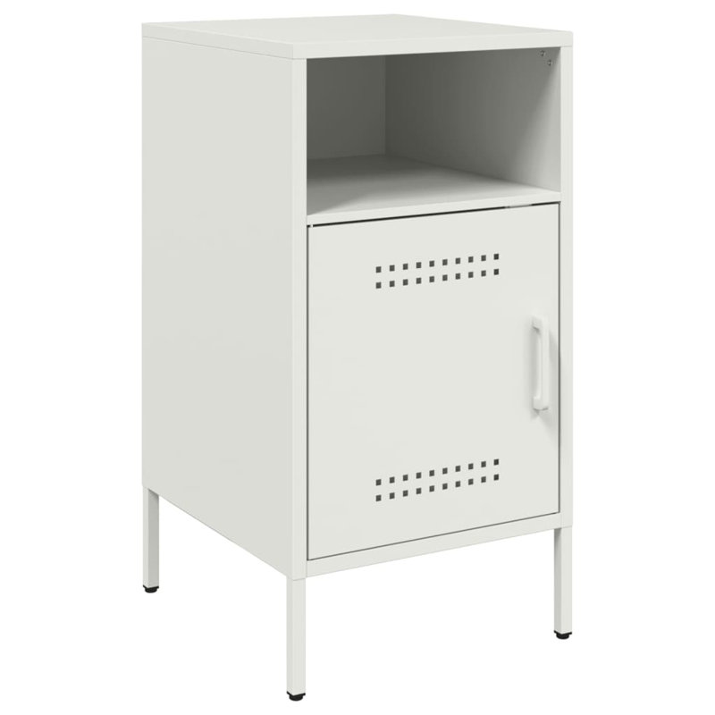 Bedside Cabinet 36x39x68 cm Steel, White