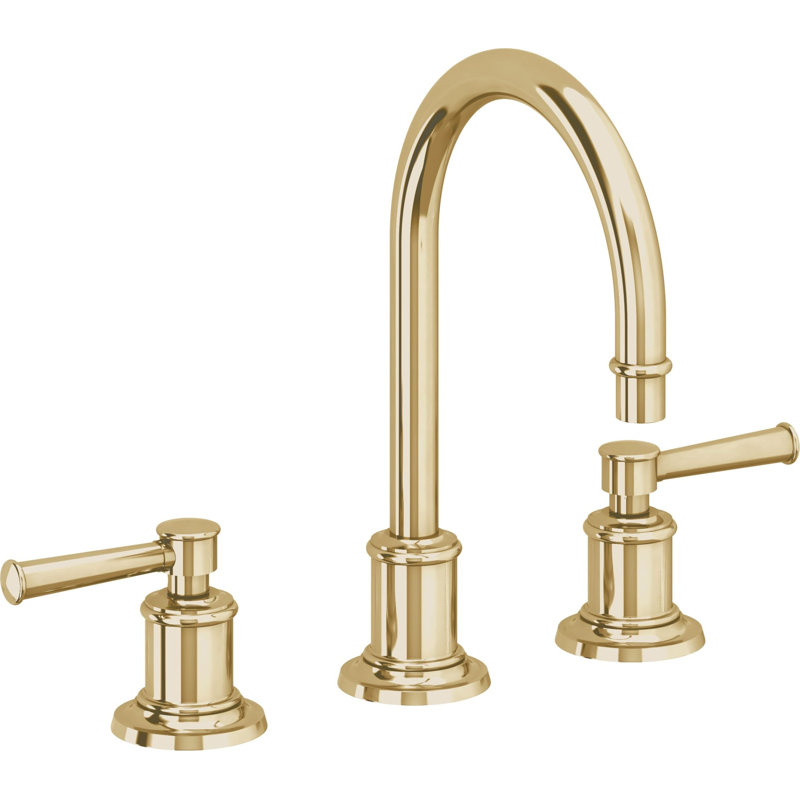 Miramar 8" Widespread Lavatory Faucet, Polished Brass Uncoated