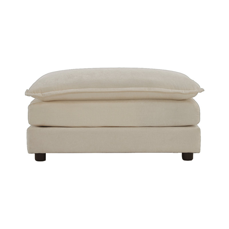 Repose-pieds Katara en tissu chenille moderne avec repose-pieds à combiner avec un canapé 2 places, un canapé 3 places et un canapé 4 places