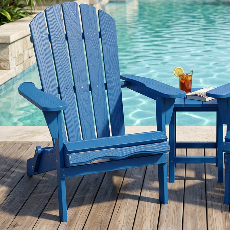 Chaise Adirondack en plastique Abril, Marine