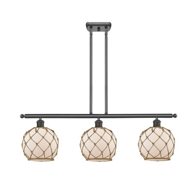 Luminaire suspendu linéaire à 3 lumières pour îlot de cuisine Hildebrandt Farmhouse