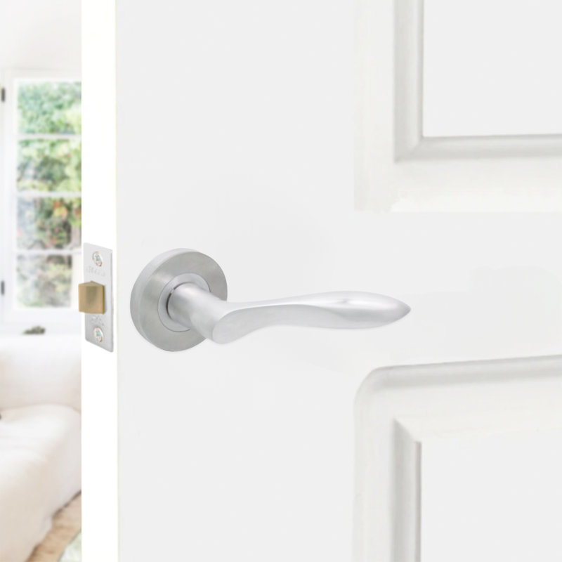 Pearle Lever Door Handle, Satin Chrome