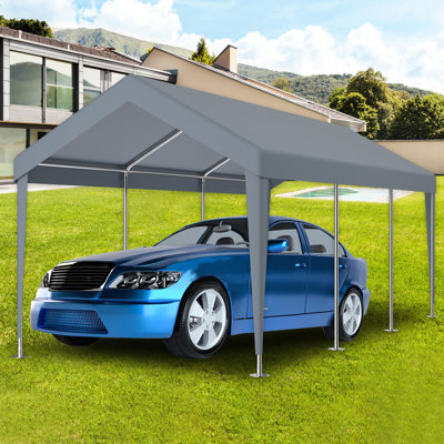 Auvent de remplacement 12 x 20 pi pour abri d'auto - étanche et protégé. 76 boucles élastiques. Polypropylène gris. Installation et rangement faciles. Toiles polyvalentes pour l'extérieur Simple