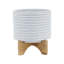 Jardinière 8 "avec support, blanc