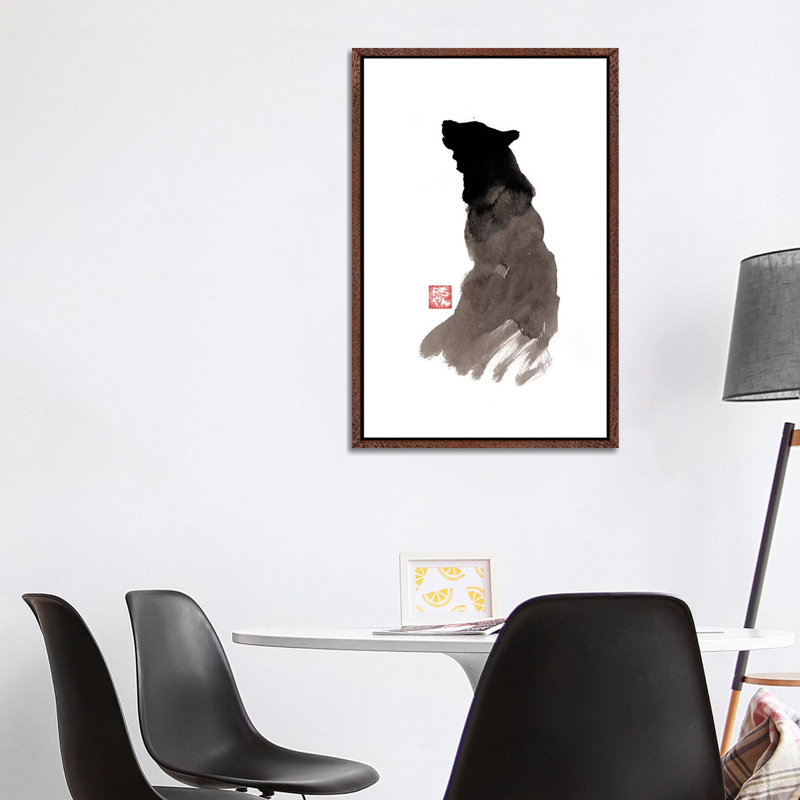 Crying Wolf 1 Piece Wall Art on Canvas, 101.6 cm H x 66.04 cm W, Classic Brown Wood Framed