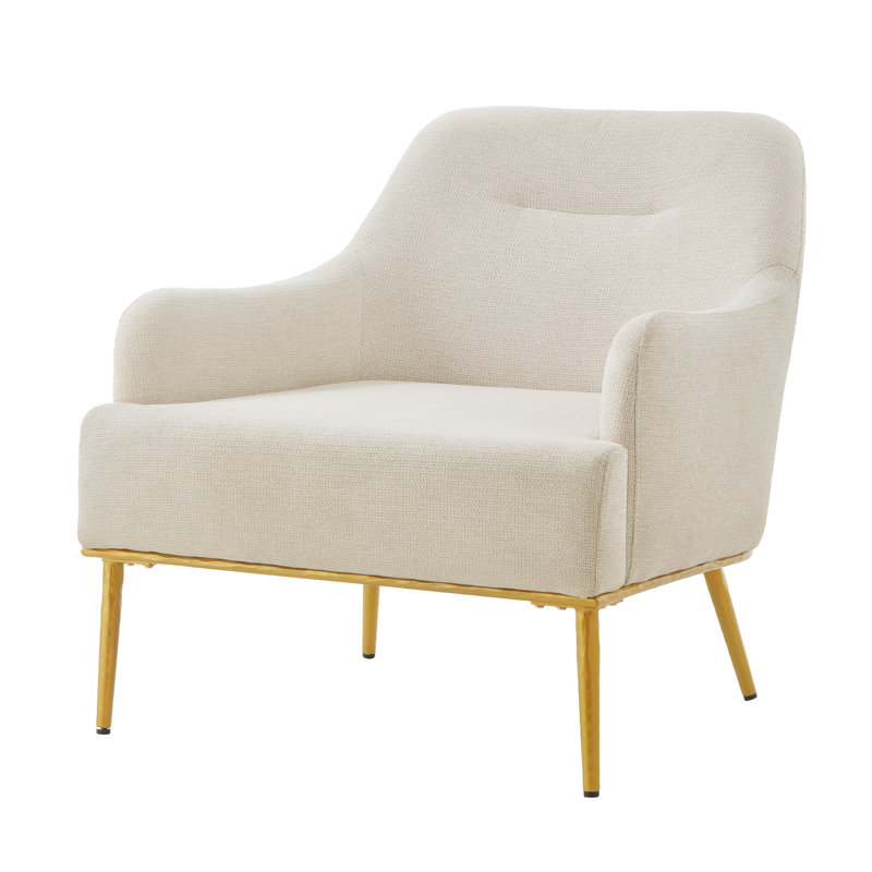 Fauteuil d'appoint Virelli Modern Chenille, Beige