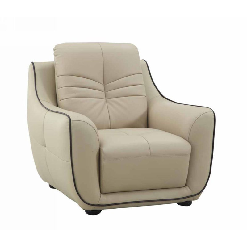 Fauteuil inclinable standard en cuir Hartung, Cuir assorti beige