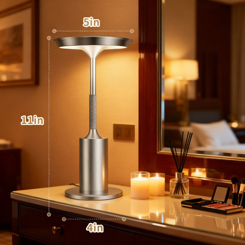 Paquet de 2 lampes de table sans fil rechargeables avec une batterie de 5000 mah, lampes de table à DEL portatives avec température de couleur 3 et gradation continue pour une utilisation intérieure / extérieure