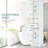 Linen Bathroom Cabinet - Tall Slim With Open Shelf, Drawer, Recessed Doors & Adjustable Shelves, White Storage