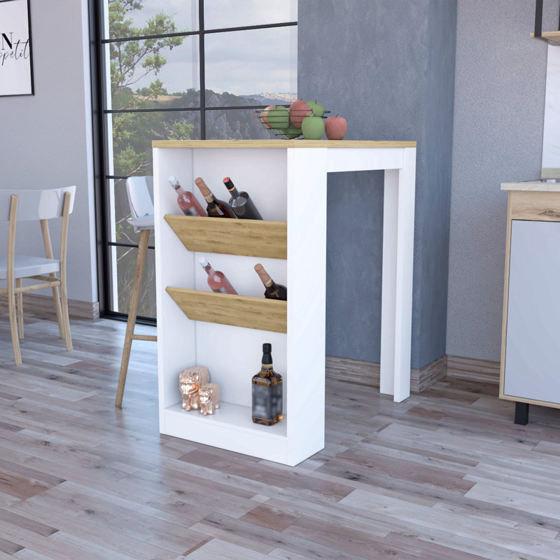 Îlot de cuisine, tablette à 3 niveaux, plateau en bois manufacturé