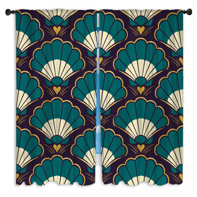 Rideaux de fenêtre Art Deco, Sheer, 40in x 82in - 2 panels