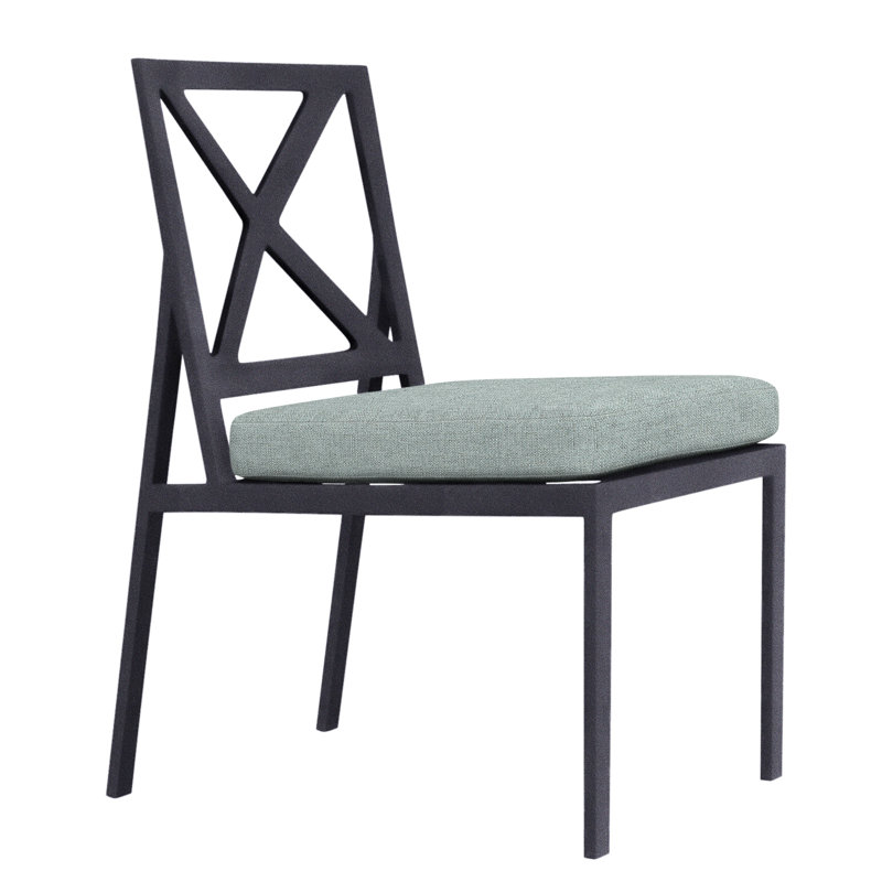 Marin Outdoor Dining Side Chair, Flagship Stone Sunbrella®, Graphite
