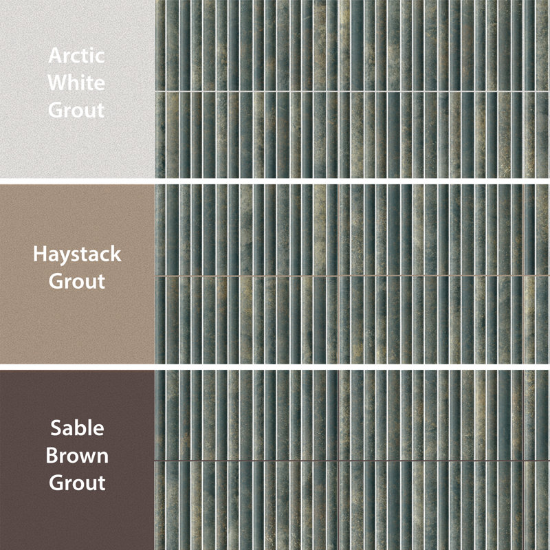 Rubik 5.88" x 11.75" Ceramic Patterned Tile, Green