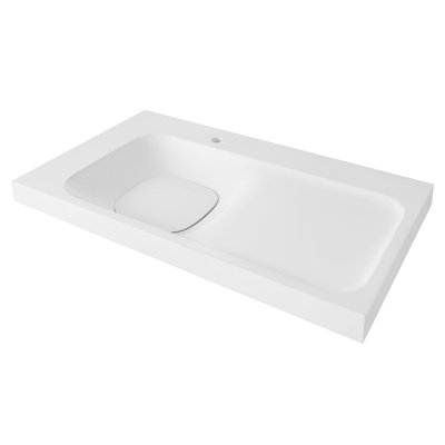 Modulus White Solid Surface Rectangular Drop-in Bathroom Sink