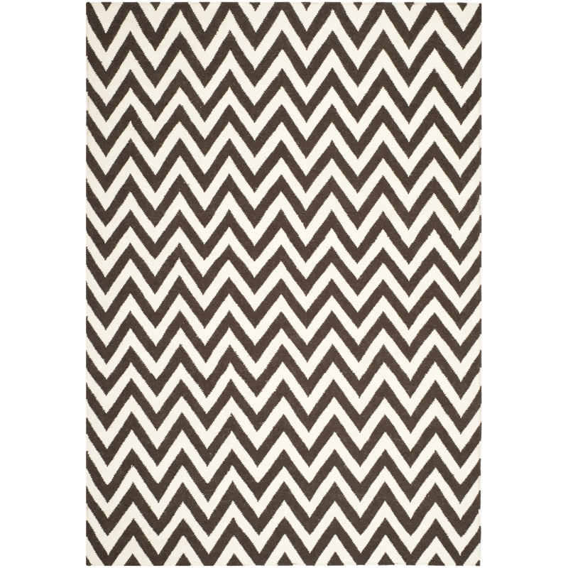 Darien Chevron Wool Hand Woven Area Rug, Rectangle 122 x 183 cm