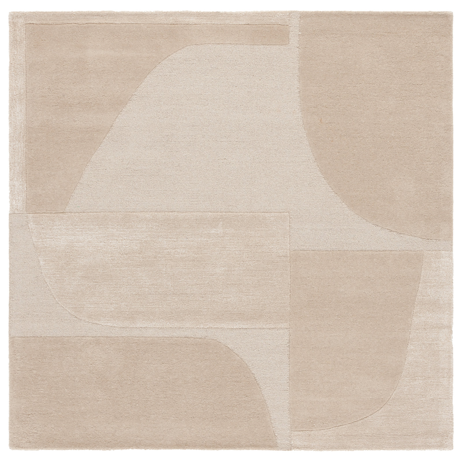 Martella Hand-Tufted Geometric Wool Rug, Square 6'