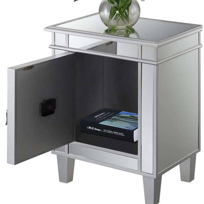 Haskin Mirrored Glass Top 2 - Drawer End Table